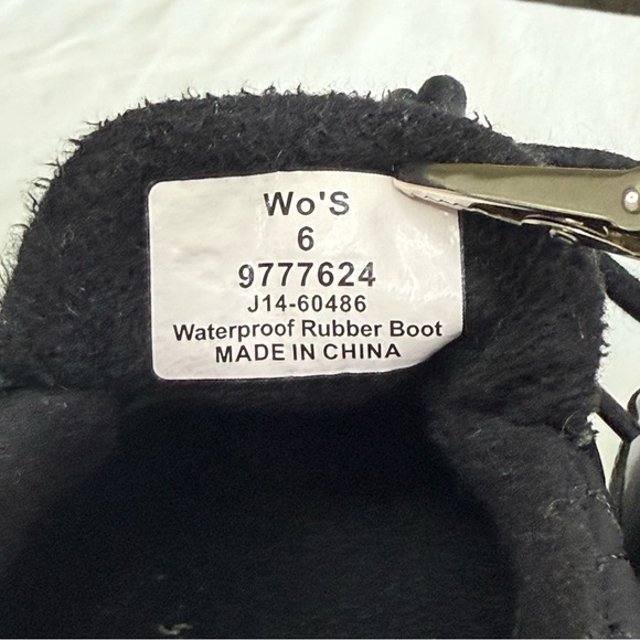 EUC Sperry Waterproof Rubber Quilted Fleece Loafers-Black-Women’s Size 6 - Picture 4 of 10